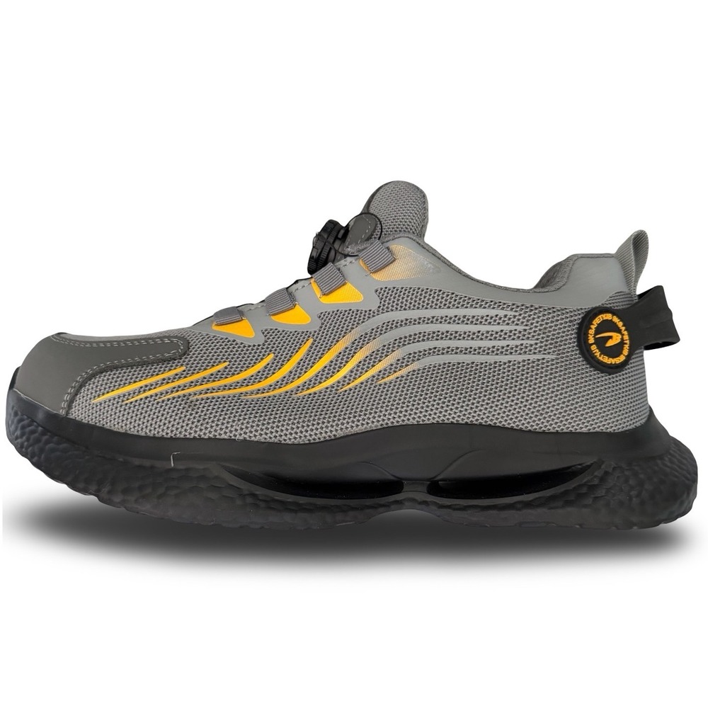Indestructible Gray Steel Toe Safety Shoes Men Sz 8.5 EU 42 Work BOA TIE NEW